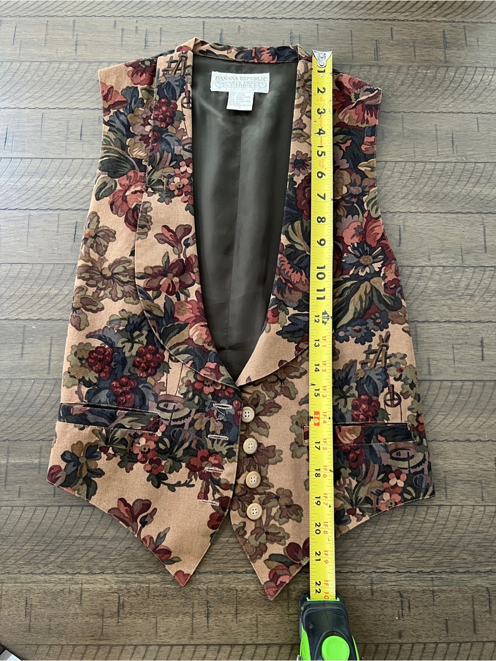 Vintage 90’s Banana Republic Safari & Travel Co Floral Vest LIKE NEW Sz M - Picture 5 of 7